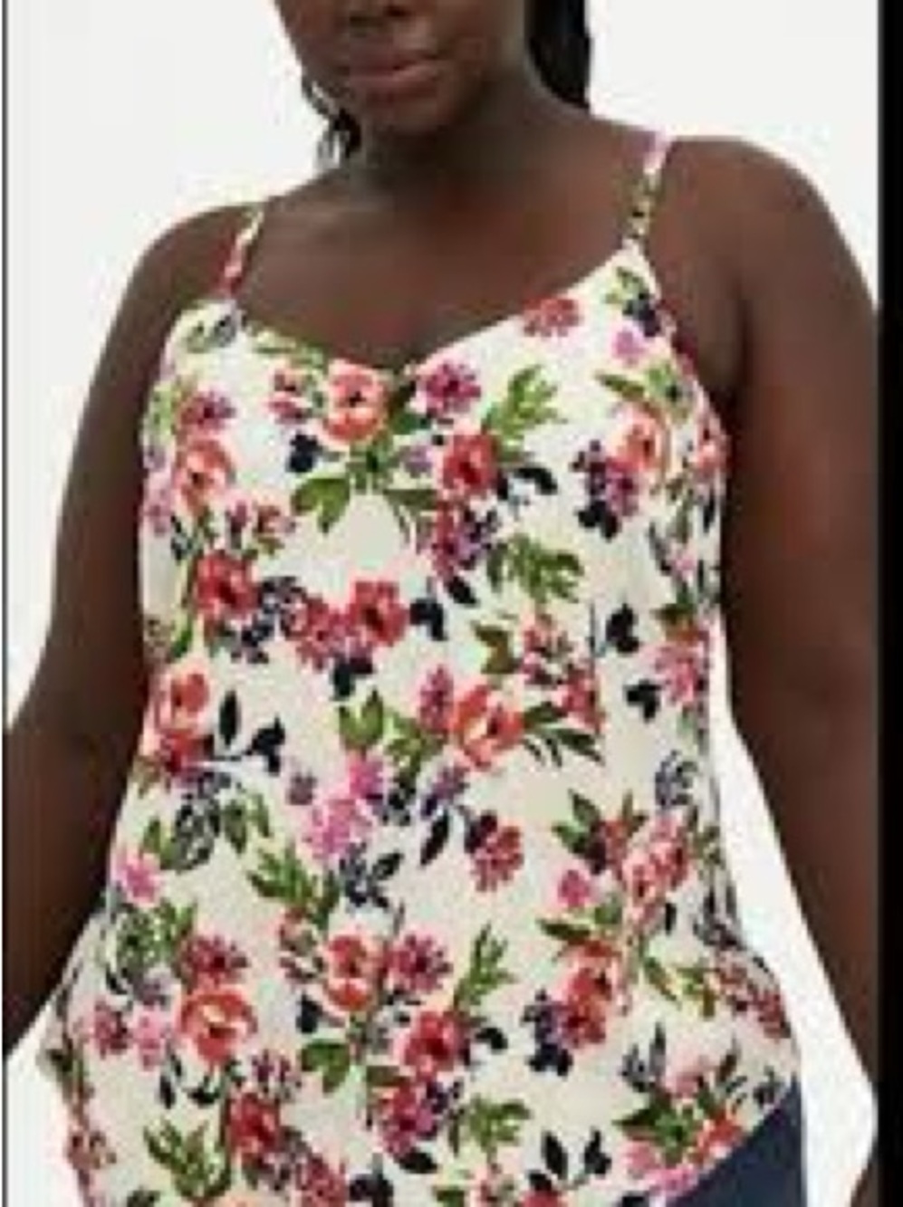 Floral Ava Stretch Challis Cami Tank Top size 0 / L
